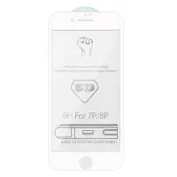 Защитное стекло iPh 7/8 Plus 5D 0.3mm без упаковки  белое (без возврата и обмена)