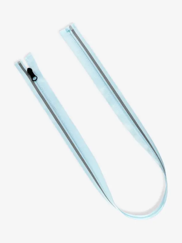 Молния &laquo;Спираль&raquo;, №5, разъёмная, со светоотражающей полосой, замок автомат, 80 см, голубая