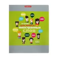 Тетрадь для записи иностранных слов ErichKrause. Hello, А5+, 48 листов, в линейку, три столбца, обложка из мелованного картона, блок офсет, МИКС