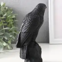 Фигура «Ворон на камне», 15.5×5.5×10 см, чёрная