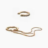 Серьги каффы &laquo;Водопад&raquo;, набор 2 шт. стразы, цвет золото