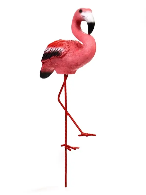 Садовая фигура из полистоуна &laquo;Розовый фламинго&raquo;, 49&times;14&times;23 см