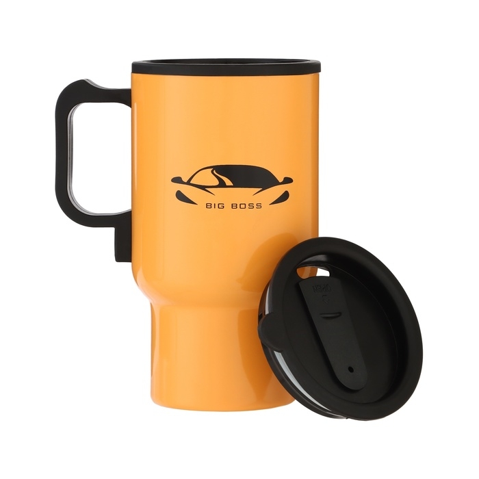 Термокружка, 450 мл, Автомобильная Термокружка, 450 мл, Автомобильная "BIG BOSS", сохраняет тепло 4 ч, 12 х 17 см