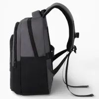 Рюкзак, 27*14*38,5 см, 2 отд 3н/карм, Комби, Водонепрон. дно, серый/черн