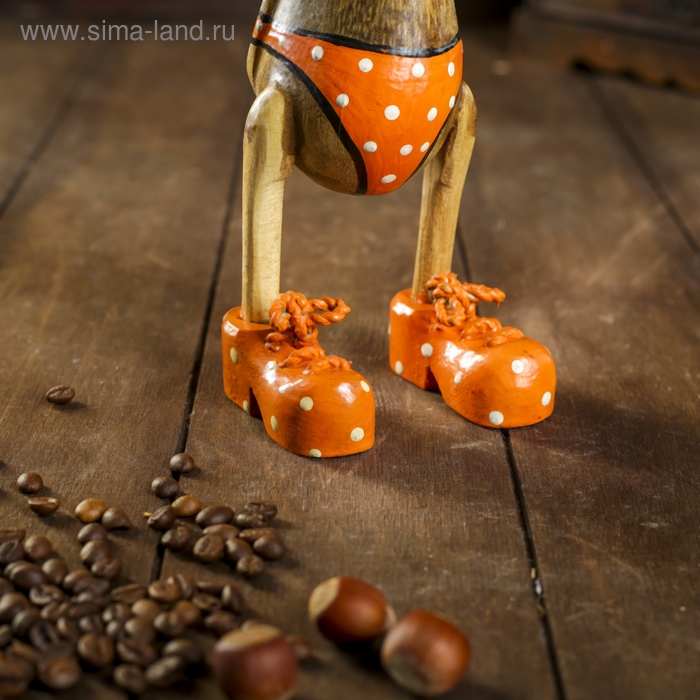 Сувенир Сувенир "Утка в оранжевом купальнике" дерево 13х9х27 см