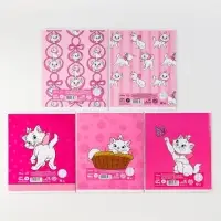 Тетрадь в клетку 12 листов, 5 видов МИКС, обложка мелованный картон, Коты Аристократы