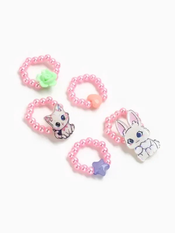 Кольца детские с бусинами &laquo;Милые котики&raquo;, 1.5 см