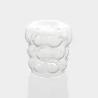 Графин &laquo;Рельеф&raquo;, 1 л, 13&times;24 см, со стаканом 350 мл, с бамбуковой крышкой, стекло, прозрачный