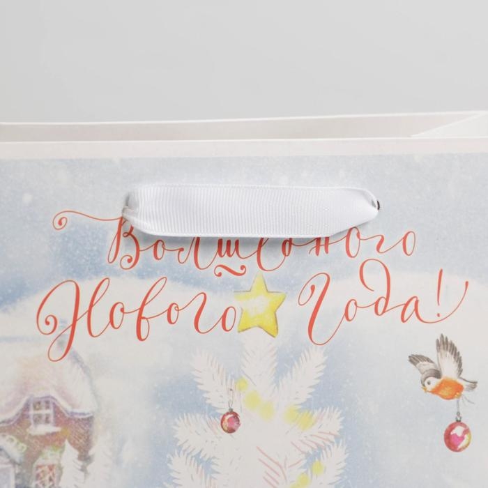 Пакет подарочный новогодний ламинированный «Волшебного Нового года», ML 23 х 27 х 11.5 см