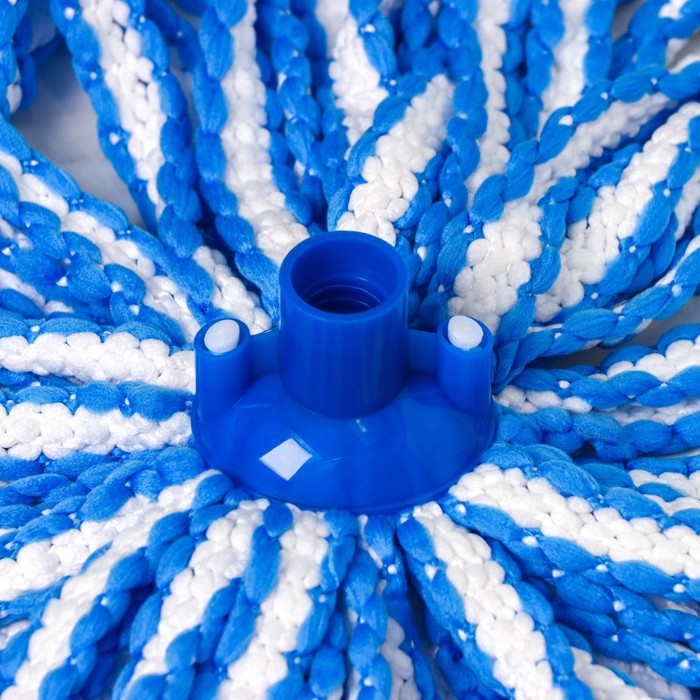 Насадка для швабры верёвочная Доляна, микрофибра 28×7×7 см,цвет белый, голубой Насадка для швабры верёвочная Доляна, микрофибра 28×7×7 см,цвет белый, голубой