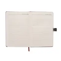 Ежедневник недатированный формат А5, с хлястиком, 80л, линия, пвх, Коричневый