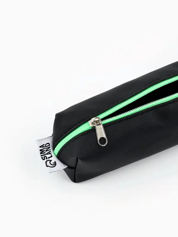 Пенал школьный, искусственная кожа&laquo;Черный&raquo;19&times;8&times;3 см