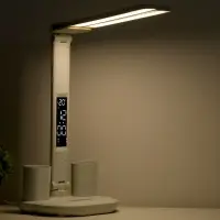 Часы - лампа электронные: календарь, термометр, LED, 3 режима, USB, 32&times;12&times;17 см