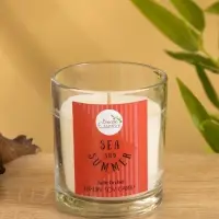 Свеча с кристаллом внутри Sea and Summer Jade orchid, 120 г, соевый воск, орхидея