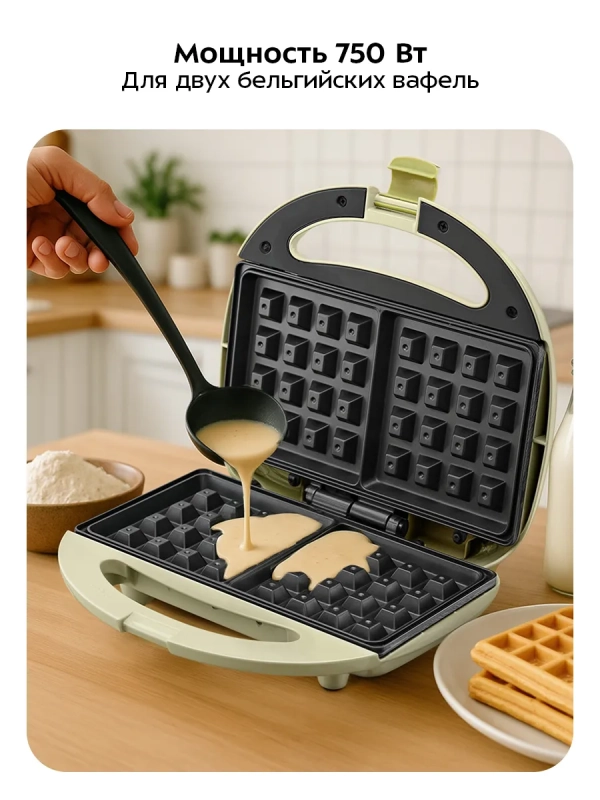 Вафельница электрическая для бельгийских вафель КТ-3648