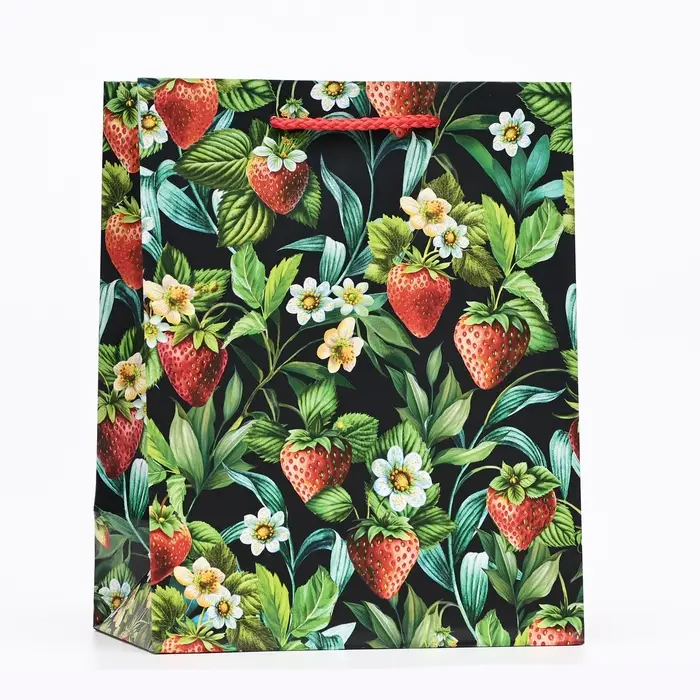 Пакет подарочный Пакет подарочный "Клубничка", 18 х 22,3 х 10 см