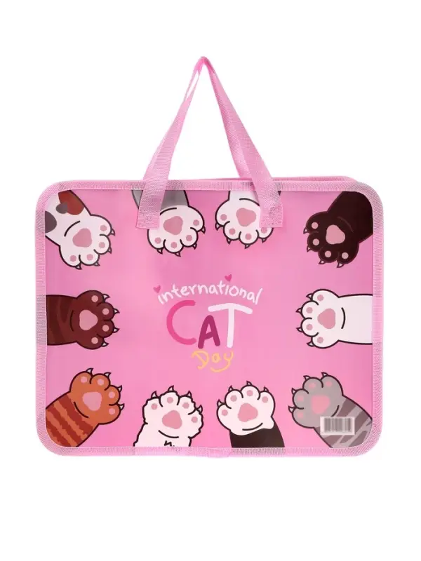 Папка с ручками &laquo;Лапки&raquo;, А4, пластиковая, 70 мм, 322&times;256 мм