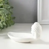 Подставка для благовоний керамика "Голова Будды" белая 12х6,5х6 см