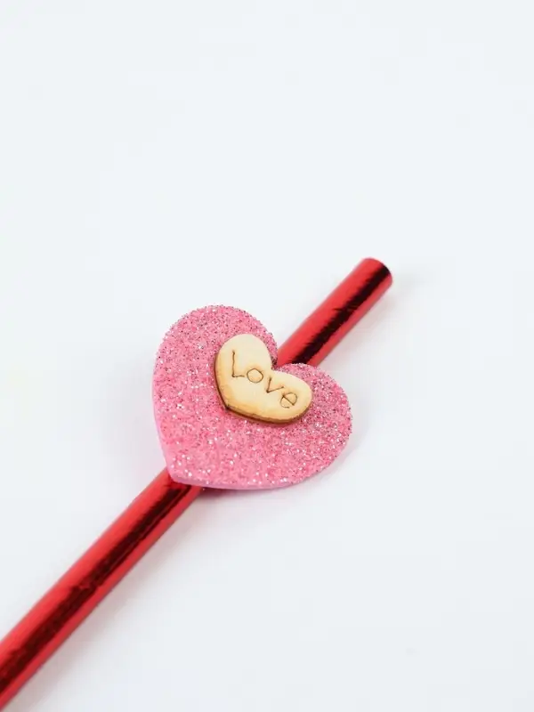 Трубочки для коктейля &laquo;Сердце&raquo;, красные (набор 6 шт)