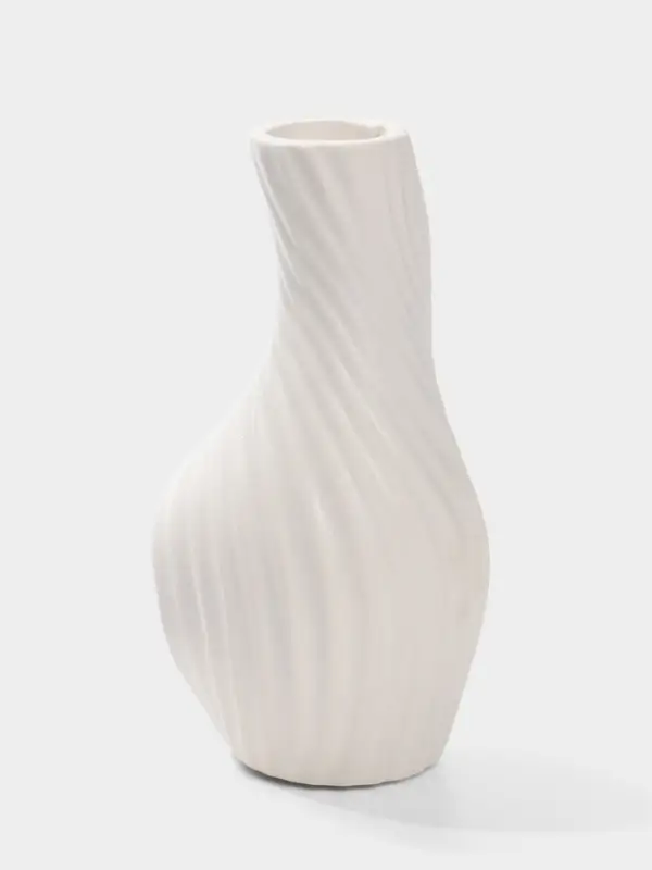 Ваза настольная керамика "Пласидо" 18х8 см, белый