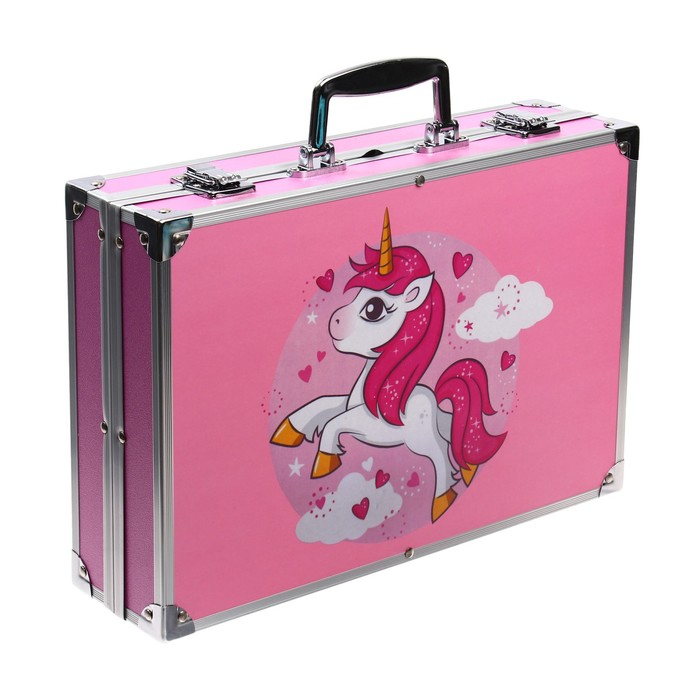 Набор для рисования, складной, в чемоданчике розовый Набор для рисования, складной, в чемоданчике розовый