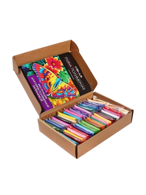 Набор глина полимерная запекаемая, 36 цветов по 20 г, с аксессуарами, в гофрокоробе Набор глина полимерная запекаемая, 36 цветов по 20 г, с аксессуарами, в гофрокоробе