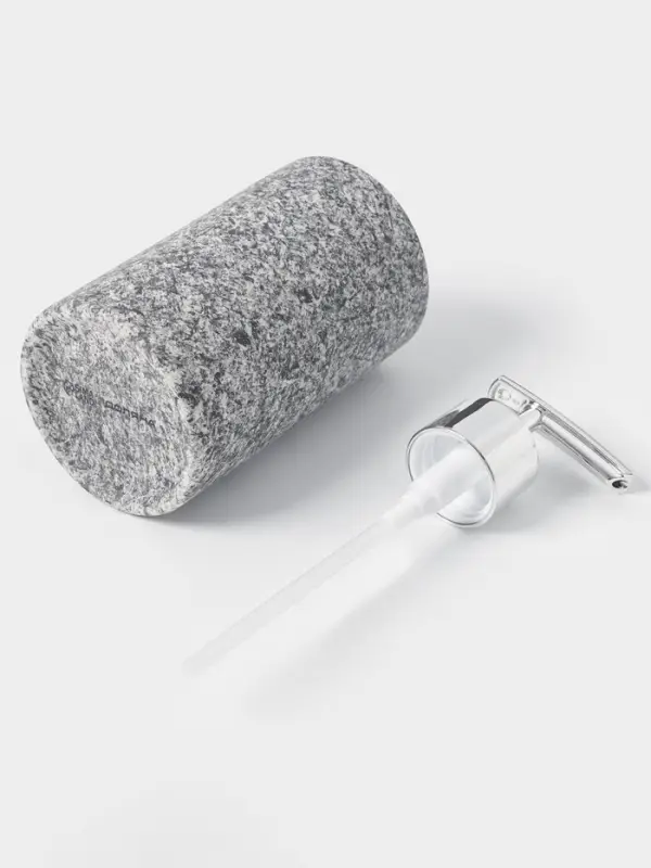 Аксессуары для ванной Доляна &laquo;Гранит&raquo;, 3 предмета, дозатор 350 мл, мыльница, стакан, серые