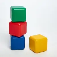 Кубики детские, пластиковые, цветные, 4 штуки, 12 х 12 см