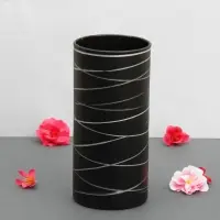 Ваза для цветов &laquo;Тициано&raquo;, серпантин, 1.6 л, d=10 см, h=20 см, стекло, чёрная