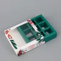 Коробка подарочная для 9 конфет &laquo;Снегири&raquo; 14.5&times;14.5&times;3.5 см