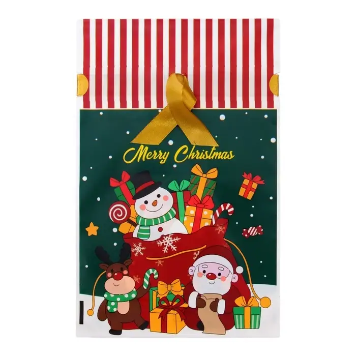 Пакет полиэтиленовый подарочный, с завязками  Пакет полиэтиленовый подарочный, с завязками "Подарки" МИКС, 15х23 см