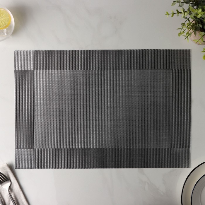 Салфетка сервировочная на стол Доляна «Шахматы», 45×30 см, цвет серебристый