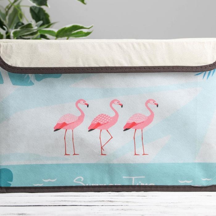 Короб стеллажный для хранения с крышкой «Фламинго», 38×25×24 см Короб стеллажный для хранения с крышкой «Фламинго», 38×25×24 см