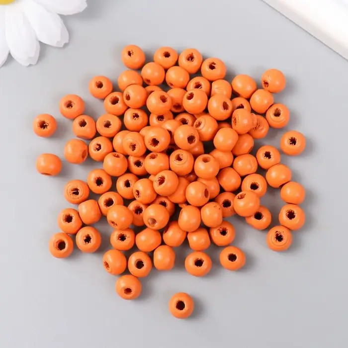 Бусины для творчества дерево "Пламя" d-0,8 см, набор 20 гр