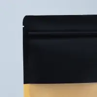 Пакет Zip-lock Крафт с прямоугольным окном, черный,12&times;20&times;4 см
