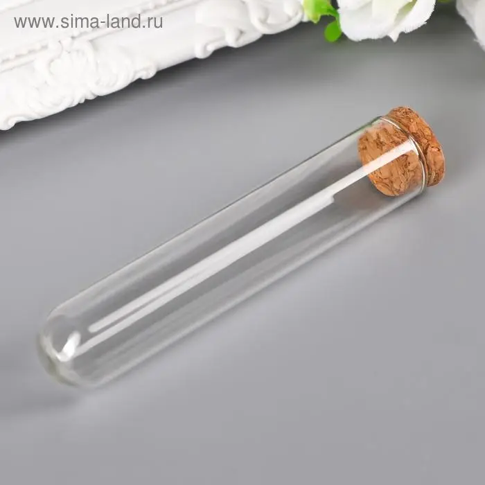 Декор для творчества стекло  Декор для творчества стекло "Пробирка с пробкой" 35 мл 12х2х2 см