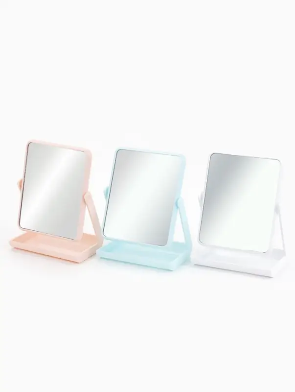 Зеркало с подставкой, двустороннее, 16&times;21 см, (13.5&times;17 см), МИКС