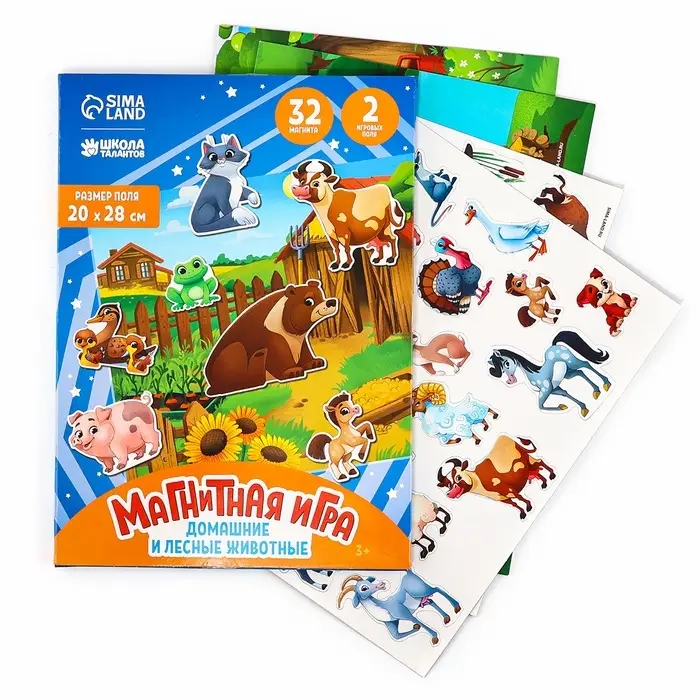 Настольная магнитная игра для малышей &laquo;Животные&raquo;, 28&times;20 см