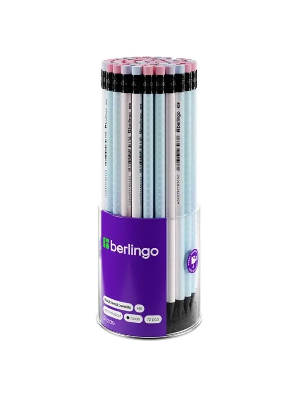 Карандаш чернографитный Berlingo Shade, HB, заточенный, трёхгранный, черное дерево, МИКС Карандаш чернографитный Berlingo Shade, HB, заточенный, трёхгранный, черное дерево, МИКС