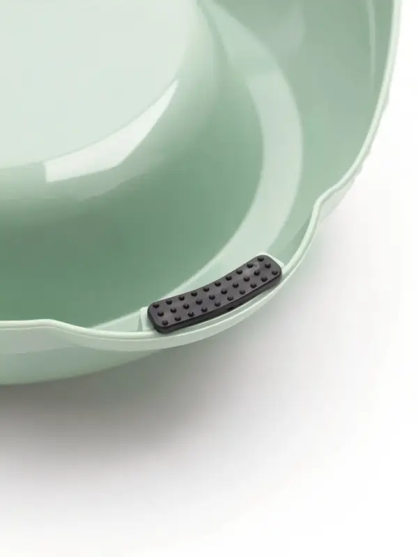 Миска двойная, 26.3&times;16&times;3.9 см, на пластиковом основании, металл, зелёная
