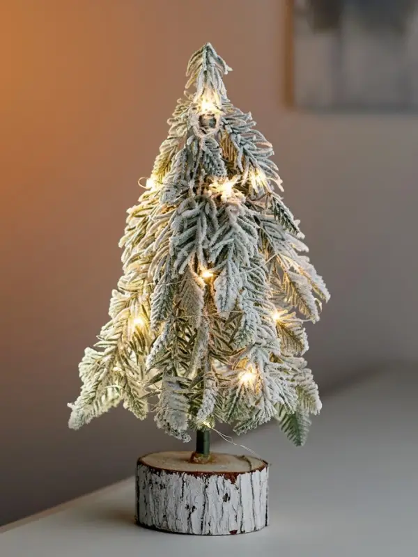 Фигура светодиодная "Заснеженная ель" 29 см, 20 LED, AG13х3 (в компл.), БЕЛЫЙ