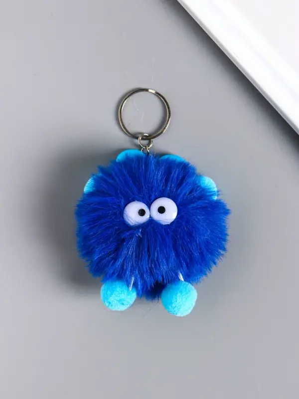 Брелок для ключей на кольце &laquo;Пушистик с ушками&raquo;, мягкий, на сумку, рюкзак, 10 см, МИКС