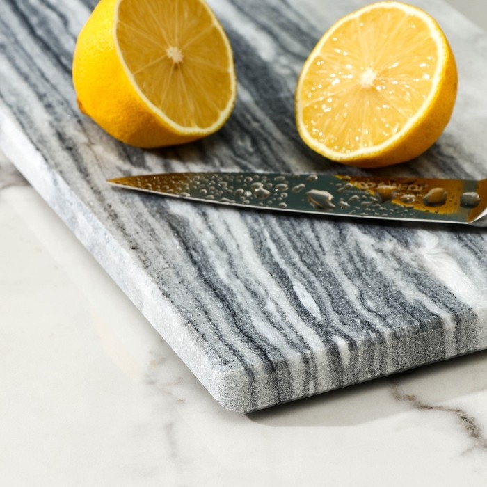 Доска для подачи Magistro Graystone, 38×18 см, из мрамора, цвет серый Доска для подачи Magistro Graystone, 38×18 см, из мрамора, цвет серый