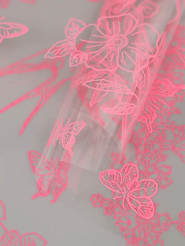 Плёнка для цветов &laquo;Ласточки&raquo;, прозрачный/розовый туманный, 0.6&times;9.3&plusmn;5% м, 40 мкм, 200 г