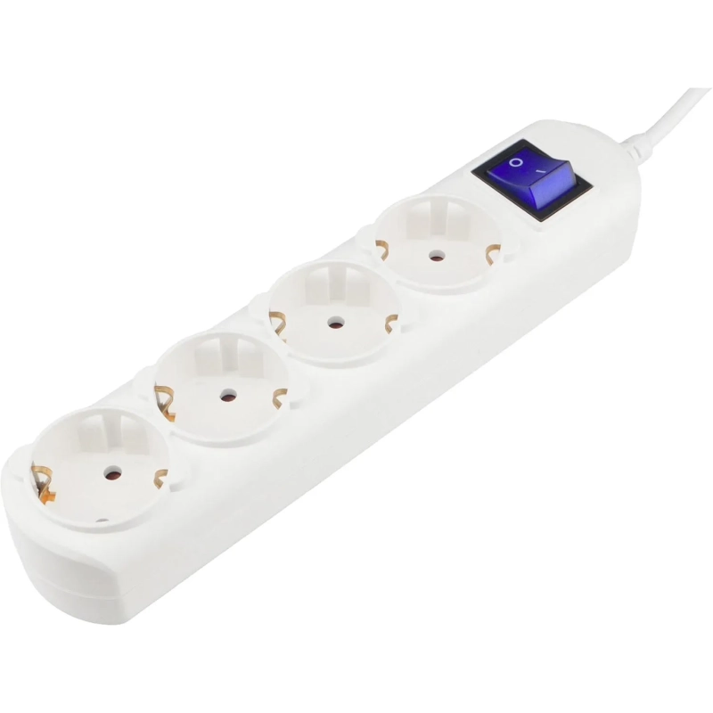 Удлинитель Power Cube 1,5 м, 4р с/з, с выкл.10А бел. (PC-4B-1,5M)