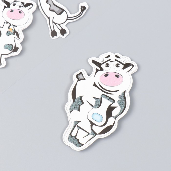 Наклейка картон 2 слоя Наклейка картон 2 слоя "Смешные коровки" 17х12 см