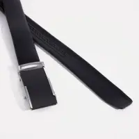 Ремень мужской длинный, длина 125 см, ширина 3.5 см, пряжка автомат, чёрный