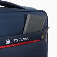 Чемодан на колёсах TEXTURA, с увеличением, кодовый замок, 36&times;25&times;58 см, 20", синий