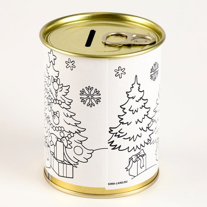 Копилка - раскраска на новый год «Дед Мороз с подарками», набор для творчества Копилка - раскраска на новый год «Дед Мороз с подарками», набор для творчества