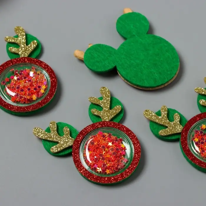 Декор для творчества войлок, пластик блеск "Оленьи рожки" 5х5 см Декор для творчества войлок, пластик блеск "Оленьи рожки" 5х5 см